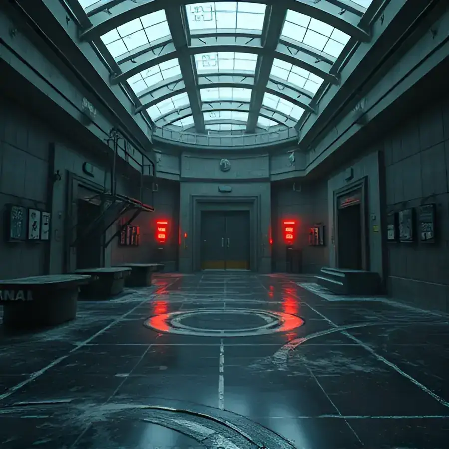 A sci-fi corridor scene on Wollo